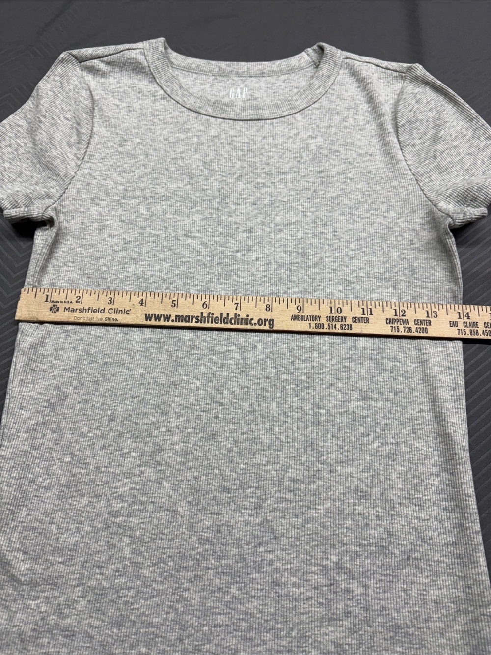 GAP Women’s Ribbed Short Sleeve Tee - Heather Gray Size XS - Picture 6 of 6